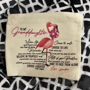 New Granddaughter flamingo zipper pouch